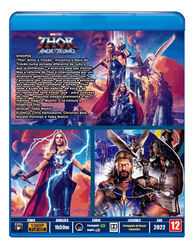 Blu-ray Filme Thor Amor E Trovão -2022 - Dublado E Legendado