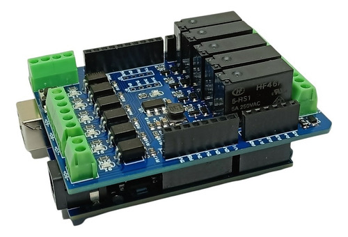 Control Shield Para Arduino 6 Entradas 5 Salidas Plc