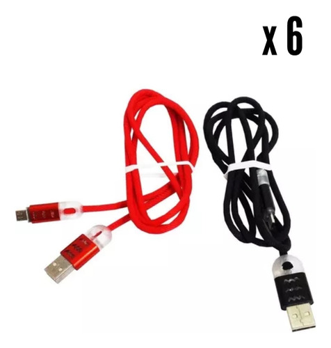 Cable Usb Samsung Con Luz X 6und