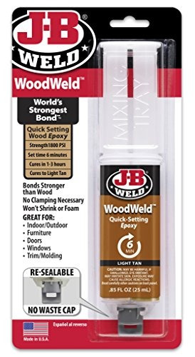 Jb Weld 50151 Light Tan Woodweld Epoxy Syringe 85 Fl Oz