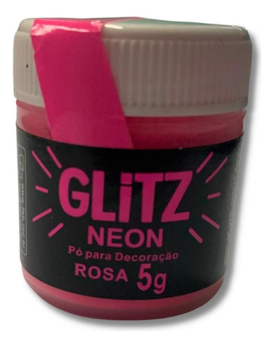 Glitter Comestível Neon Rosa Corante Pó Para Decoração 5g