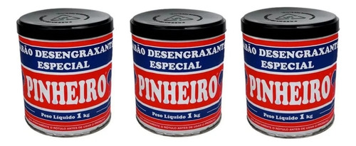 Kit C/3 Pasta Para Lavar Mãos Desengraxante Pinheiro 1kg
