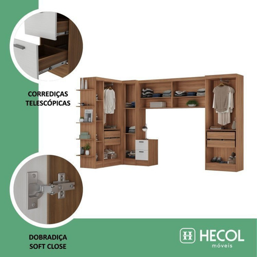 Guardo Roupa Modulado 10 Portas 6 Gavetas 7 Peças Bh
