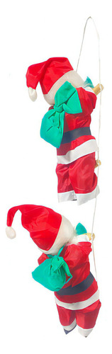 Kit 2 Papai Noel Subindo Escada 90cm Boneco Enfeite Natal Cor Vermelho Não Aplica