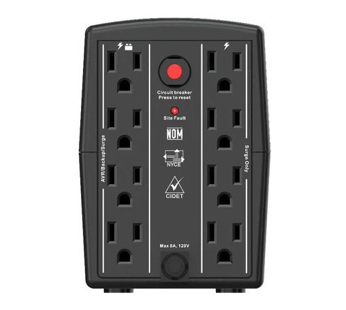 Imagen 3 de 3 de UPS Chicago Digital Power R-Series R-UPR 1008 1000VA entrada de 120V con entrada y salida de 120V CA negro y blanco