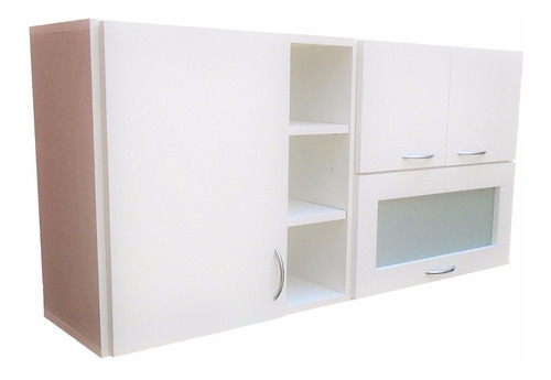 Alacena Puerta Vidriada 1,20x60x30 Con Estantes- Cocina.