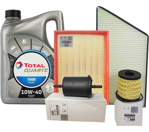 Kit 4 Filtros + Aceite Total 7000 Peugeot 206 1.6 16v - 2007