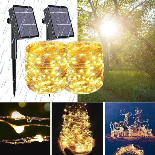 Tira Led Decorativa Luces Led Navideñas Solar Exterior 20 M Color de la luz  Blanco frío