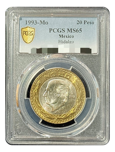 Moneda 20 Nuevos Pesos Miguel Hidalgo 1993 Pcgs Ms65