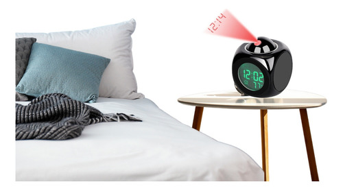 Relógio Projeção Despertador Tela Lcd Função Soneca Luz Led