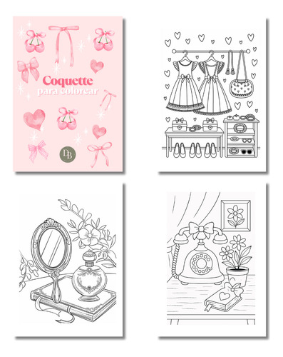 Imprimible Coquette Para Pintar Moños Perfume Corazón Diario
