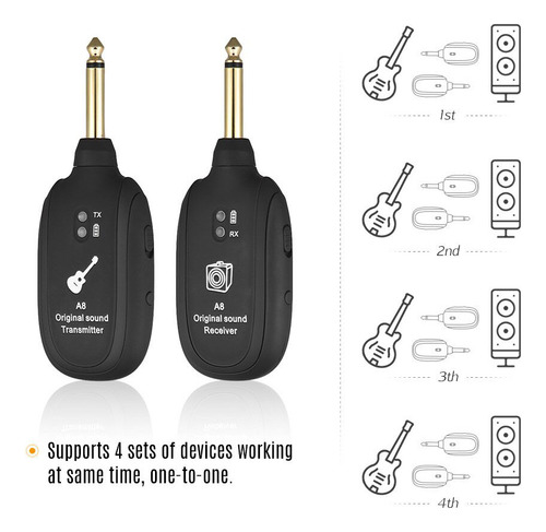 Transmisor Pick Up Violin Uhf A8 Inalámbric O Para Guitarra