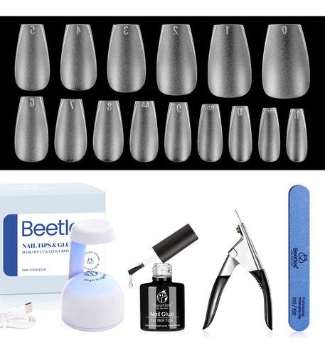 Kit Tips De Uñas Para Esmalte En Gel 240 Pz Con Lampara Min