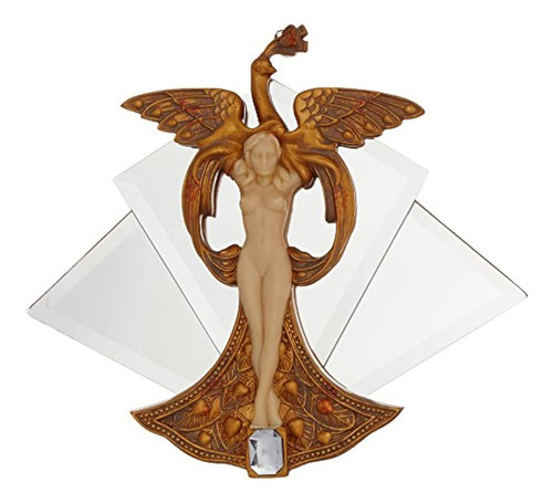 Diseño Toscano Art Nouveau Angel Escultura De Pared Con Espe