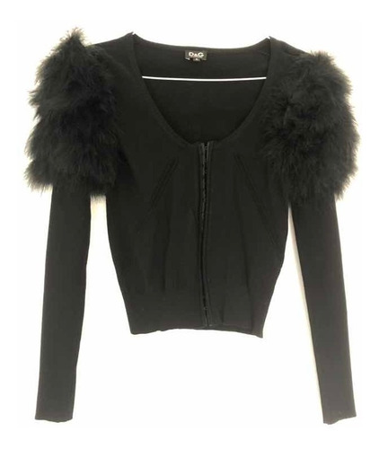 Campera Dolce & Gabbana Mujer Con Plumas De Pavo Desmontable