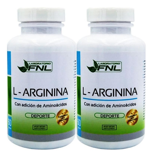 Packx2  L Arginina 120 Cap 500mg  Potencia  Fuerza Sport Bio