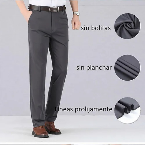 Pantalón De Traje Recto Ajustado Casual Para Hombre