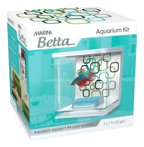 Marina Betta Kit Geo Bubbles 2lt Bettera Acuario Peces Betta