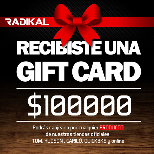 Gift Card Radikal Racing Indumentaria Casual Mx/mtb/atv