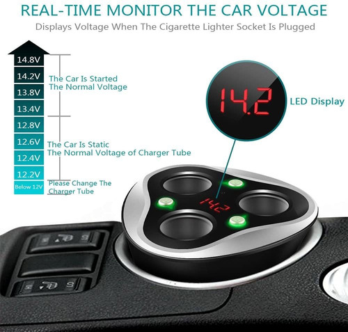 Adaptador De Encendedor De Coche Sk-15 Con Usb Skyocean