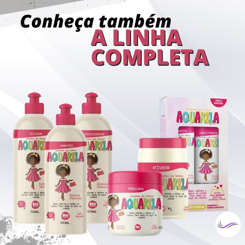 Kit Shampoo, Condicionador E Ativador De Cachos Aquarela