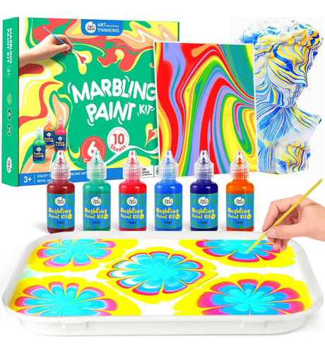 Jar Melo Water Marmling Paint Para Niños - Crea Hermosos Pat