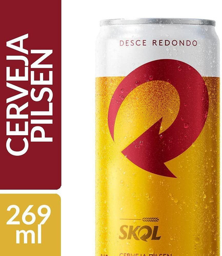 Cerveja Skol Pilsen Redondinha Lata 269ml Kit C/15