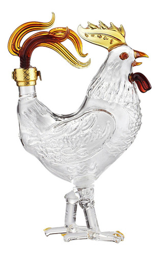 Dispensador De Licor Soplado A Mano Con Diseño De Gallo