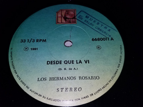 Lp Vinilo Disco Single Los Hermanos Rosarios Merengues