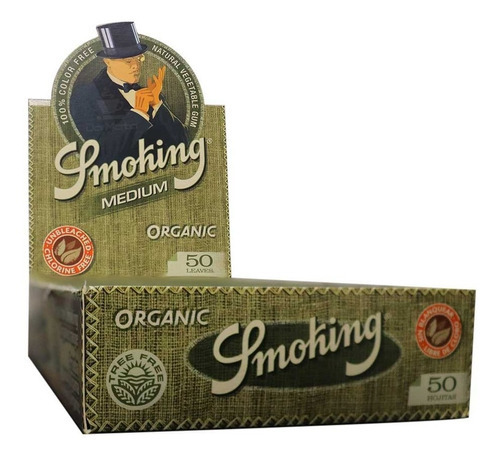 Caixa De Seda Smoking Organic 1 1/4