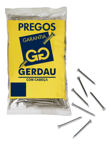 Pregos Aço Polido Gerdau 18x27 Com Cabeça Cônica Pacote 2kg