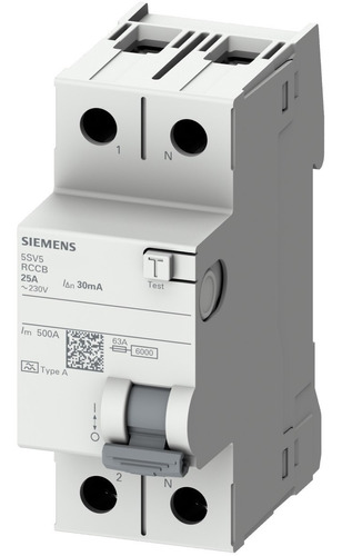 Interruptor Breaker Diferencial Siemens 2p 40a 30ma