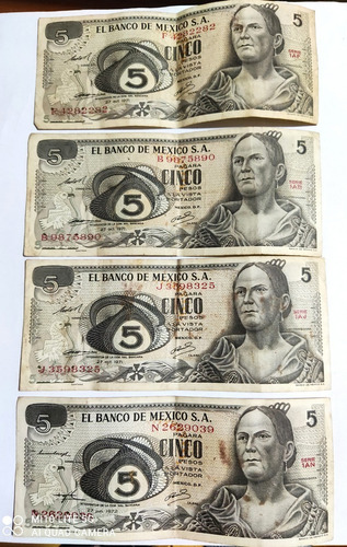 Billete 5 Pesos Mexicanos Corregidora