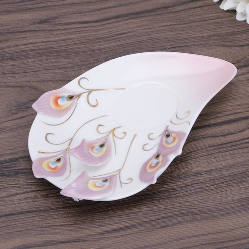 (gn) Taza De Porcelana Con Forma De Pavo Real, Juego De Café