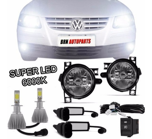 Kit Farol Milha Gol G4 2014 13 12 11 10 + Super Led H3 6000k