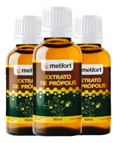 Kit 3x Propolis Extrato Gotas 30 Ml (vidro) D