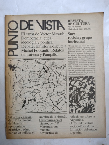 Punto De Vista Nro 17. Abril Julio 1983. J. P. Feinmann. 