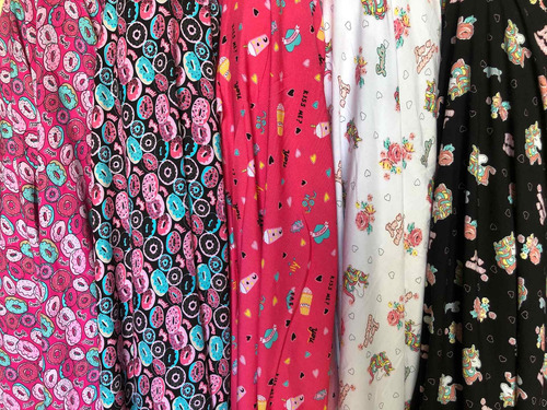 Tela Fibrana Estampada Por Metro Ideal Vestido, Pollera, Rem