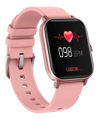 Imagen 2 de 4 de Smartwatch Colmi P Series P8 1.69" caja de aleación rose pink, malla rose pink de silicona