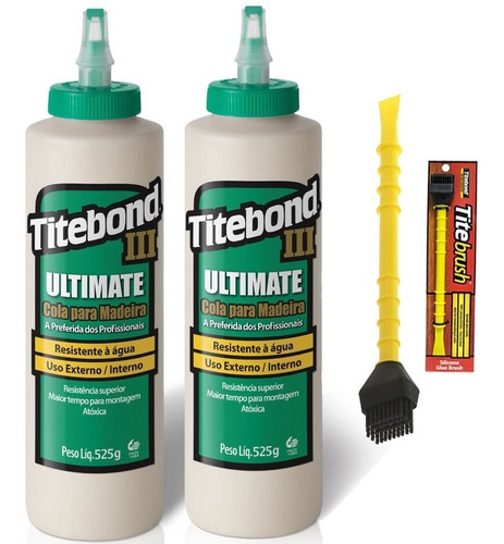 Cola P/ Madeira Ultimate 2pçs 525g 6004528 Titebond + Pincel