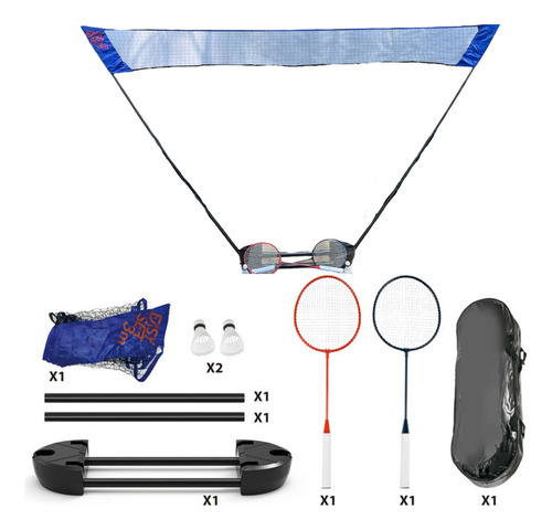 Set Bádminton Red, 2 Raquetas, 2 Gallitos, Base, Voleibol