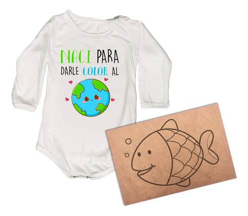 Body Bebe + Cuadro Para Pintar Dibujo A Pedido Regalo Ideal