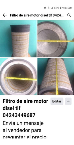 Imagen 2 de 2 de Filtro De Aire Caterpillar Maquinarias Y Camiones Nuevo
