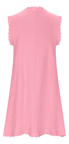 Vestido De Mujer De Verano Para Playa, Color Camiseta Sin Ma