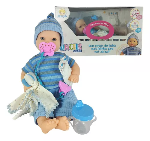 Boneca Bebê Reborn Vick Baby Frases Mamadeira, Chupeta Promo