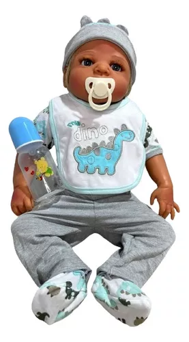 Bebe Reborn Menino 100% Silicone 57 Cm - 12x Sem Juros- Dino