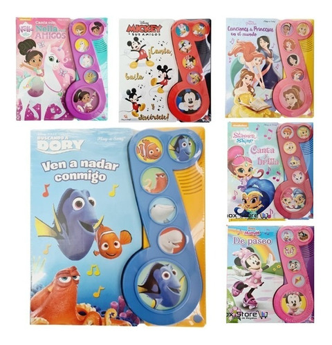 Libro Canciones Sonido Infantil + 6 Melodías: Libros Con Sonido, De Disney. Serie Disney Y Princesas, Vol. 1. Editorial Pi Kids, Tapa Dura, Edición 2022 En Español, 2022