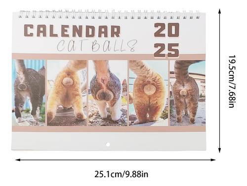 Calendario De 12 Meses Con Forma De Trasero De Gato Calendar