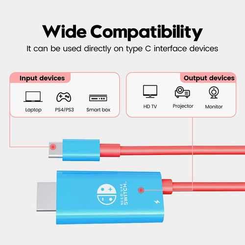 Pack Adaptador Usb C A Hdmi 4k Para Nintendo Switch Y Ms