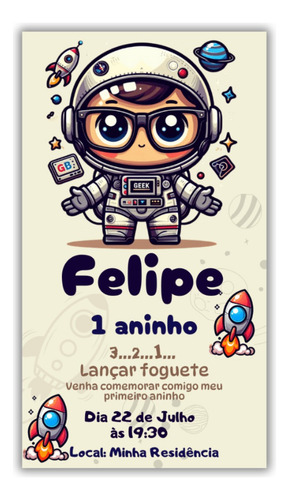 Convite Digital Astronauta / Foguete Variação 4